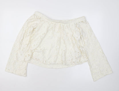 Womens UK Size 8 River Island Ivory Basic Blouse