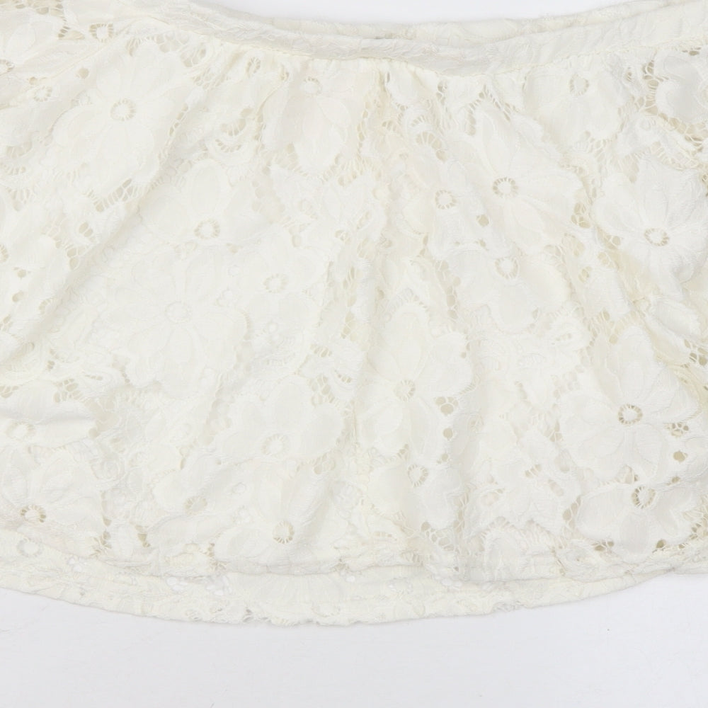 Womens UK Size 8 River Island Ivory Basic Blouse