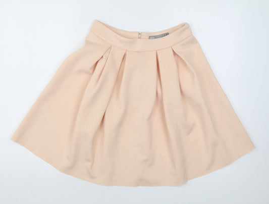 ASOS Womens Pink Polyester Skater Skirt Size 8 Zip