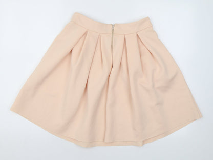 ASOS Womens Pink Polyester Skater Skirt Size 8 Zip