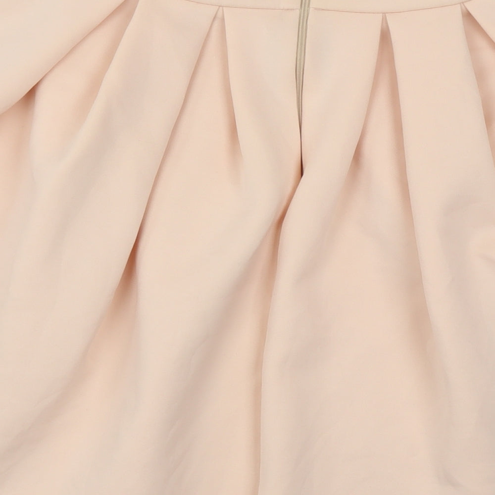 ASOS Womens Pink Polyester Skater Skirt Size 8 Zip