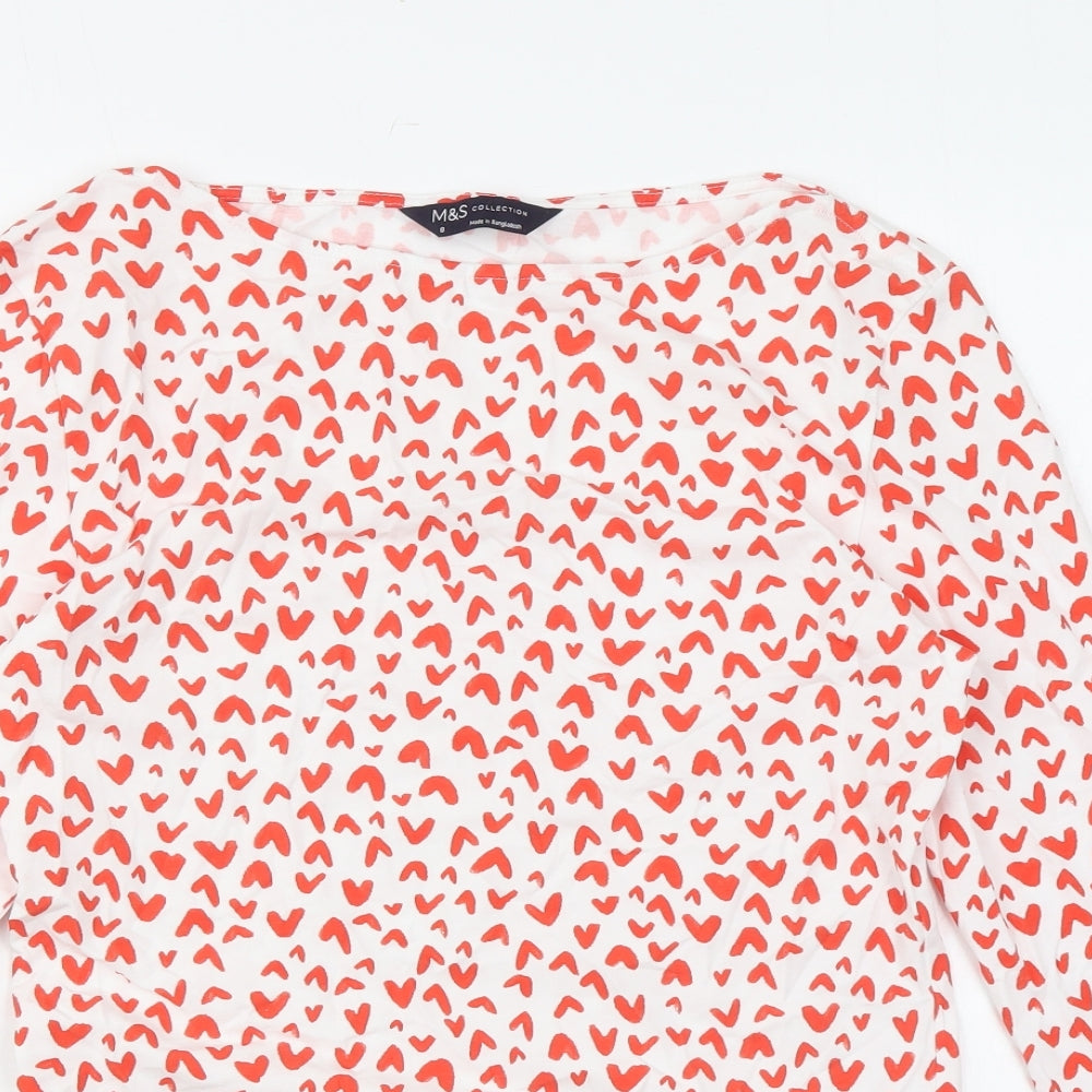 Womens UK Size 8 Marks and Spencer White Basic Blouse