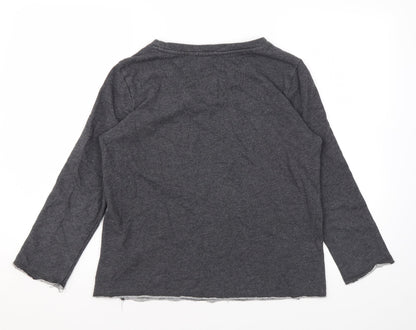 Gap Womens Grey Animal Print Cotton Pullover Sweatshirt Size S Pullover - Leopard Print