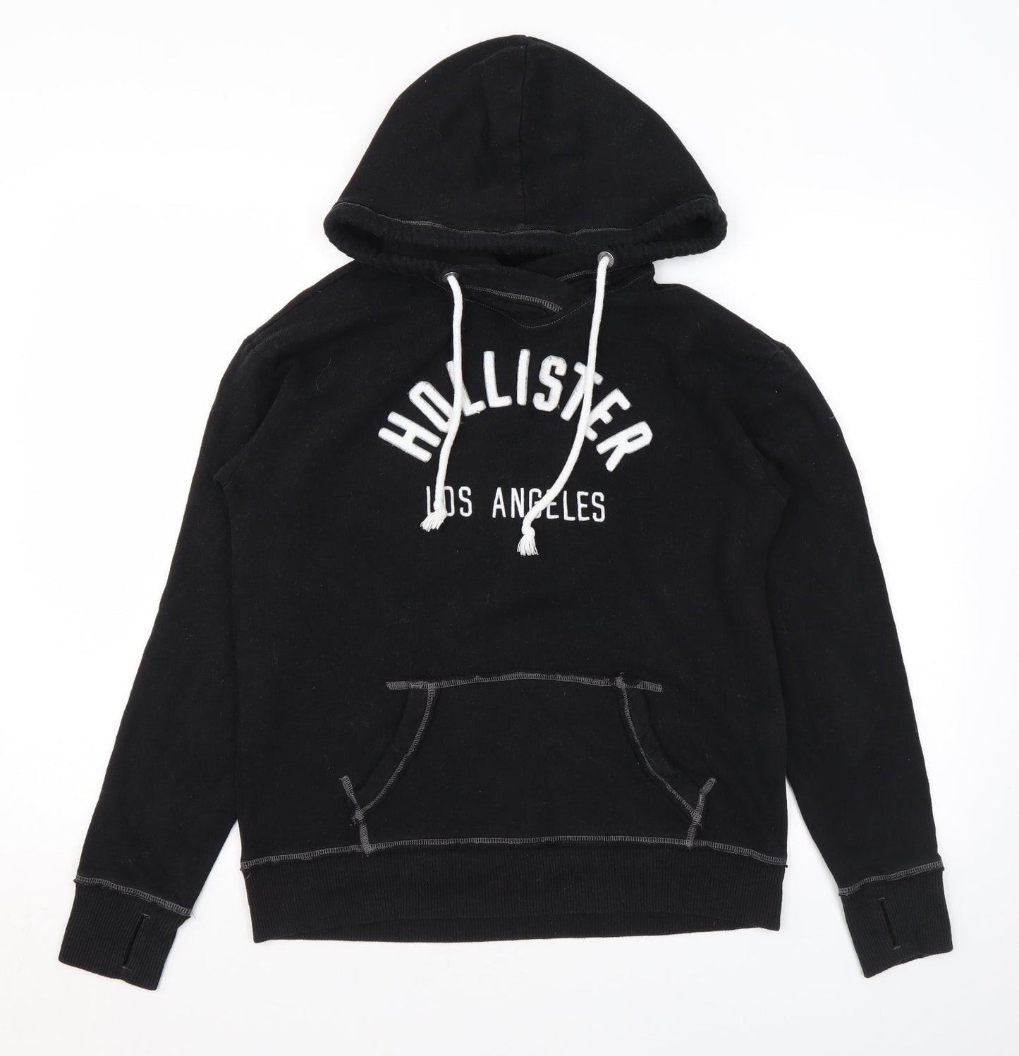 Hollister Womens Black Polyester Pullover Hoodie Size S Pullover
