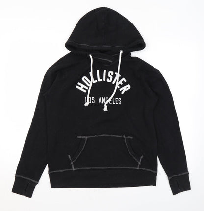 Hollister Womens Black Polyester Pullover Hoodie Size S Pullover