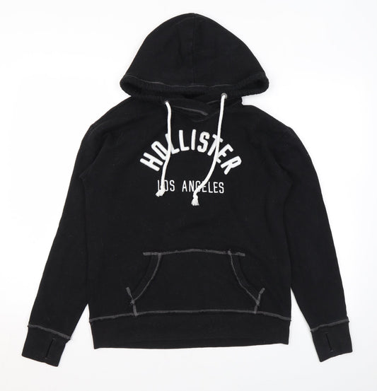 Hollister Womens Black Polyester Pullover Hoodie Size S Pullover