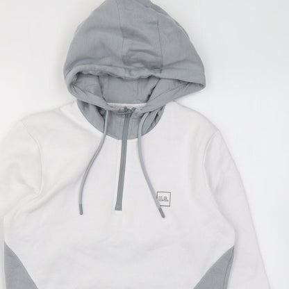 U.S Mens Grey Cotton Pullover Hoodie Size XS