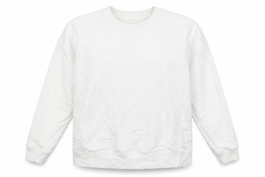 Front view of Miss Selfridge women’s white cotton pullover sweatshirt, size L, pullover