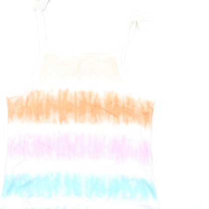 Marks and Spencer Girls Multicoloured Cotton Basic Tank Size 5-6 Years Square Neck Pullover