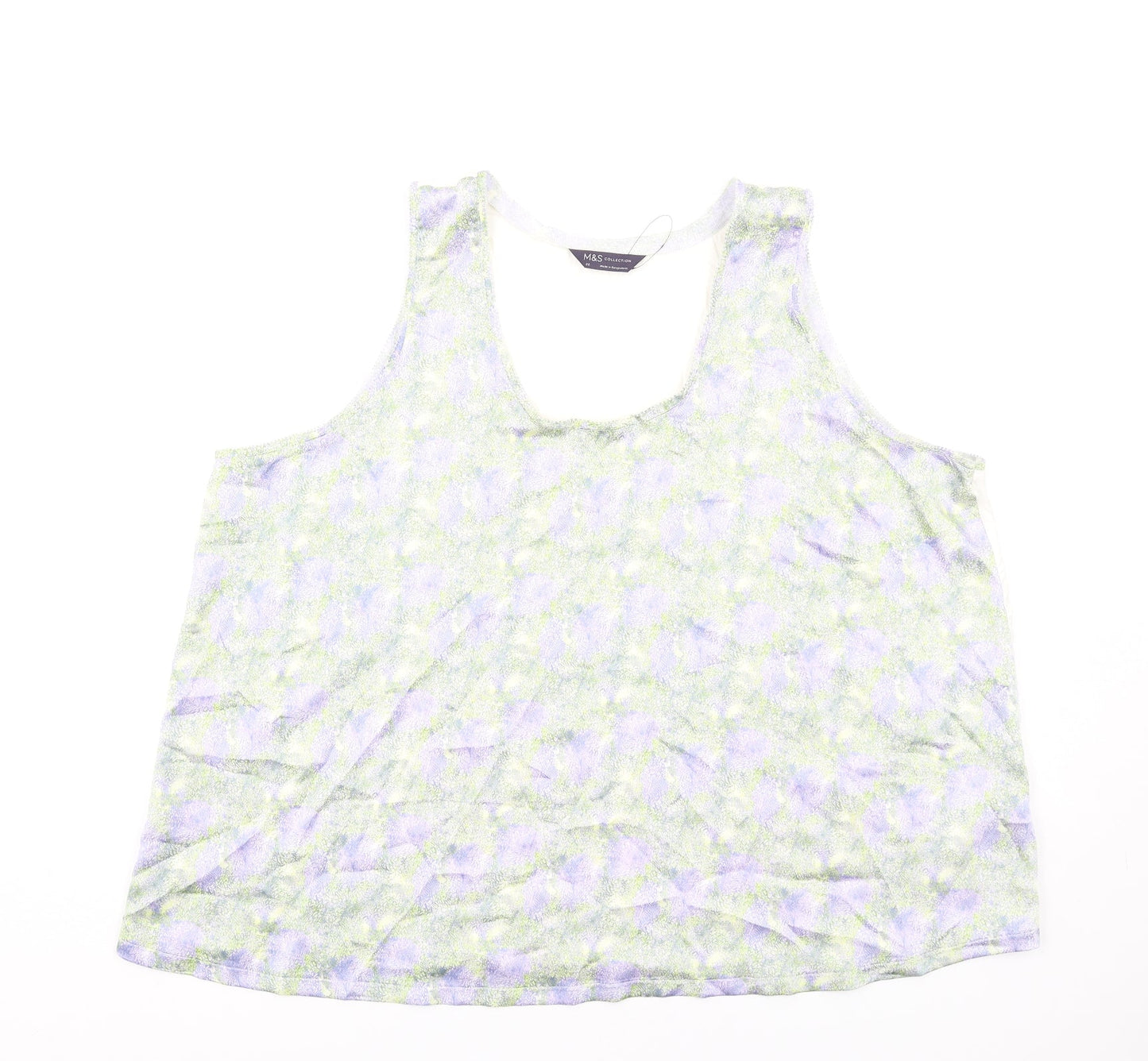 Womens UK Size 22 Marks and Spencer Multicoloured Basic Tank