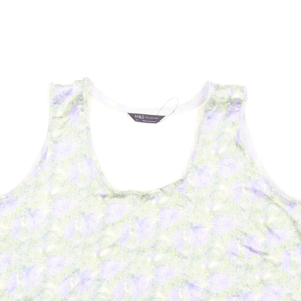 Womens UK Size 22 Marks and Spencer Multicoloured Basic Tank