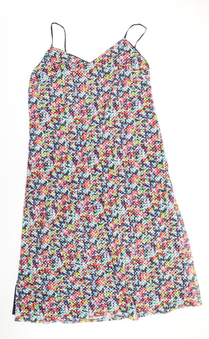 Marks and Spencer Womens Multicoloured Polyester Ball Gown Size 22 V-Neck Zip