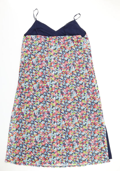 Marks and Spencer Womens Multicoloured Polyester Ball Gown Size 22 V-Neck Zip