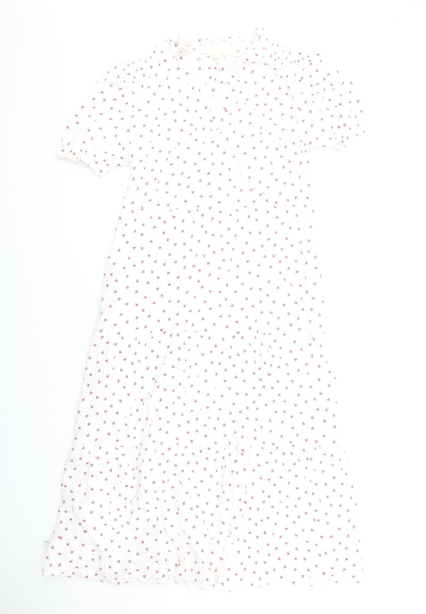 Per Una Womens White Floral Cotton A-Line Size 8 V-Neck Pullover