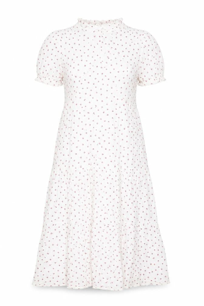 Per Una Womens White Floral Cotton A-Line Size 8 V-Neck Pullover