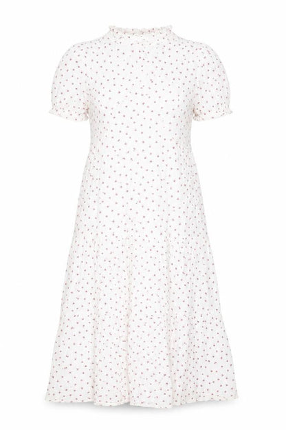 Per Una Womens White Floral Cotton A-Line Size 8 V-Neck Pullover