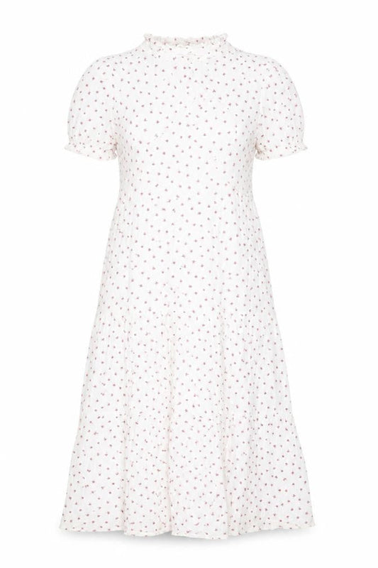 Per Una Womens White Floral Cotton A-Line Size 8 V-Neck Pullover