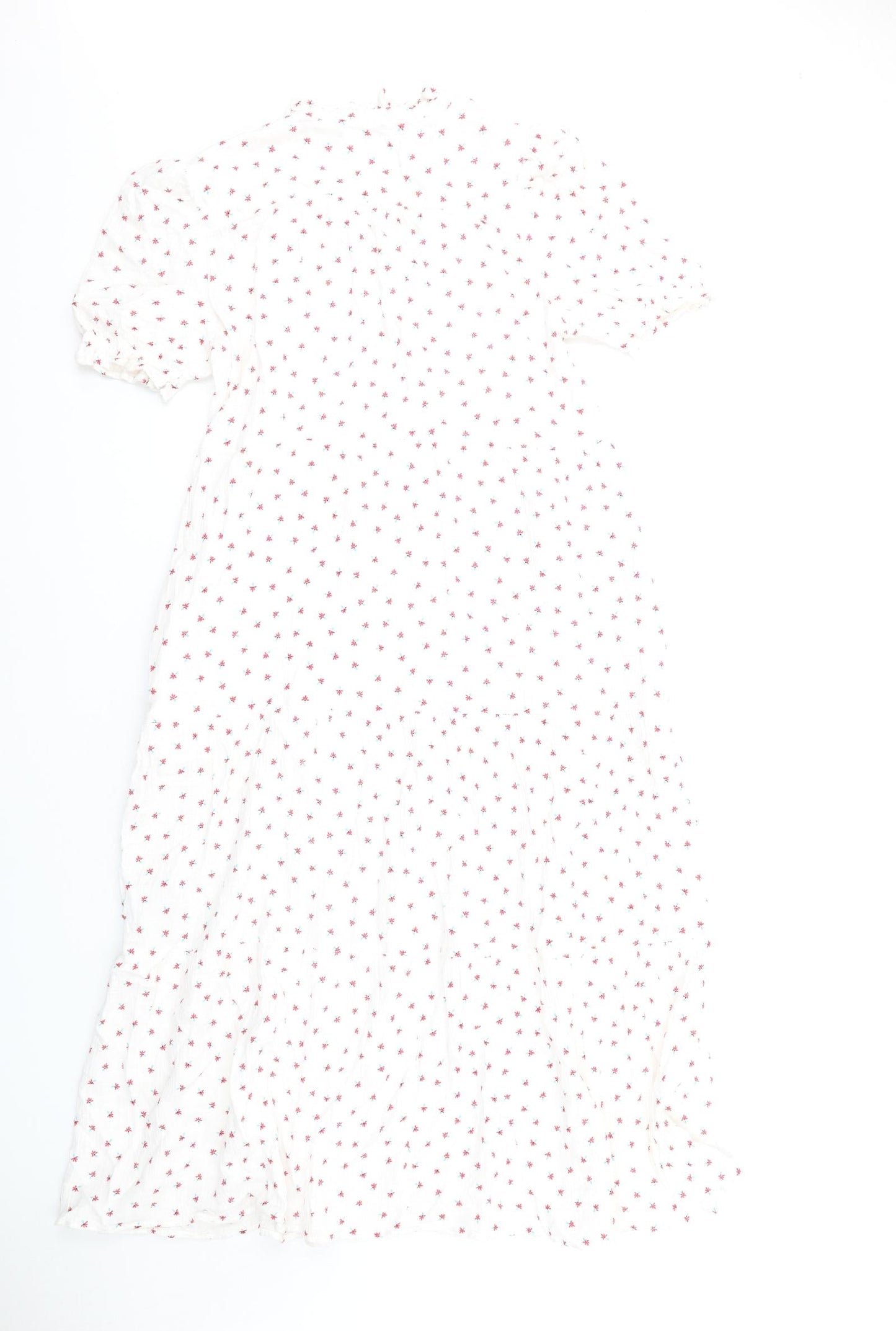 Per Una Womens White Floral Cotton A-Line Size 8 V-Neck Pullover