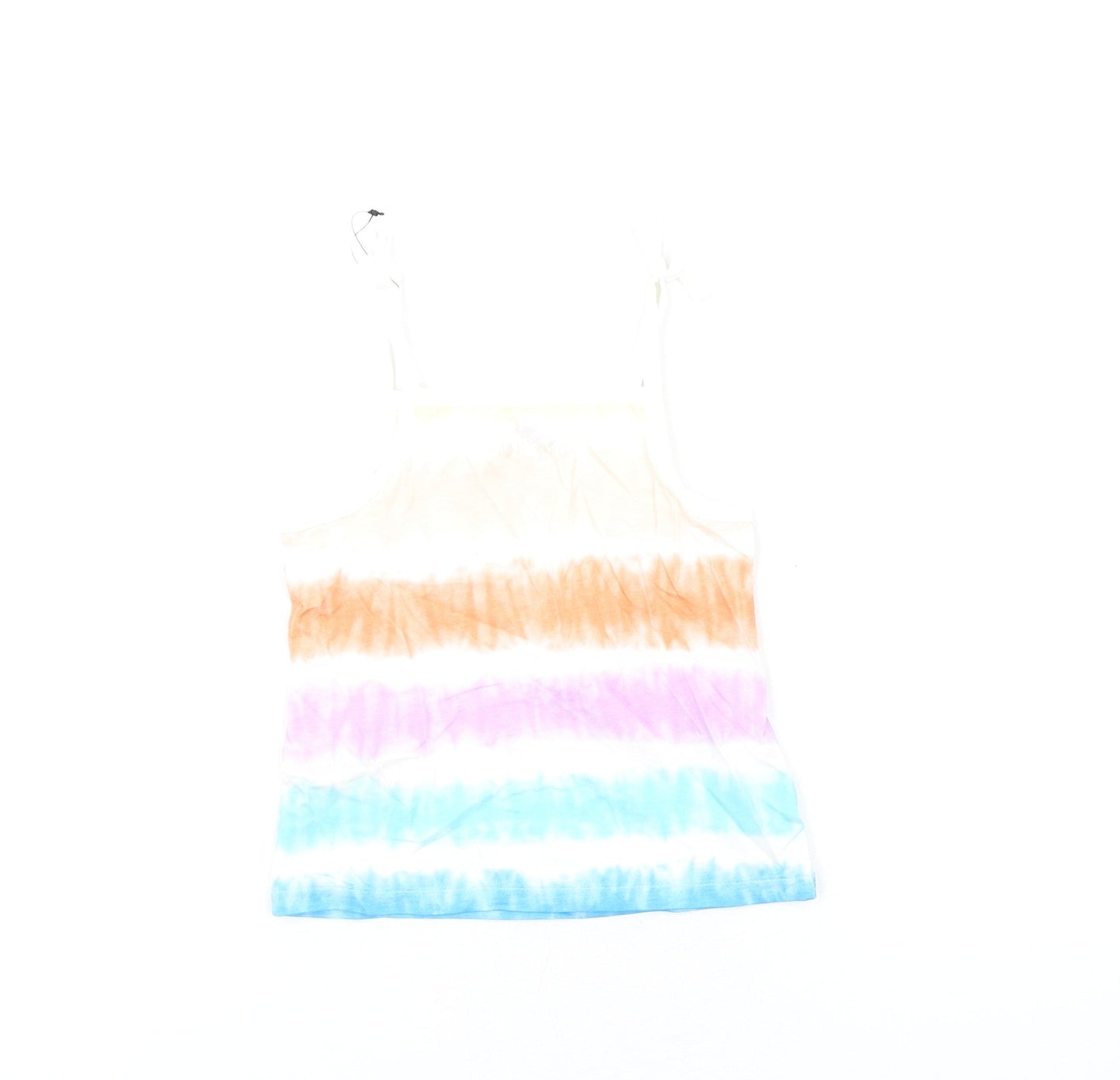 Marks and Spencer Girls Multicoloured Geometric Cotton Basic Tank Size 3-4 Years Square Neck Pullover