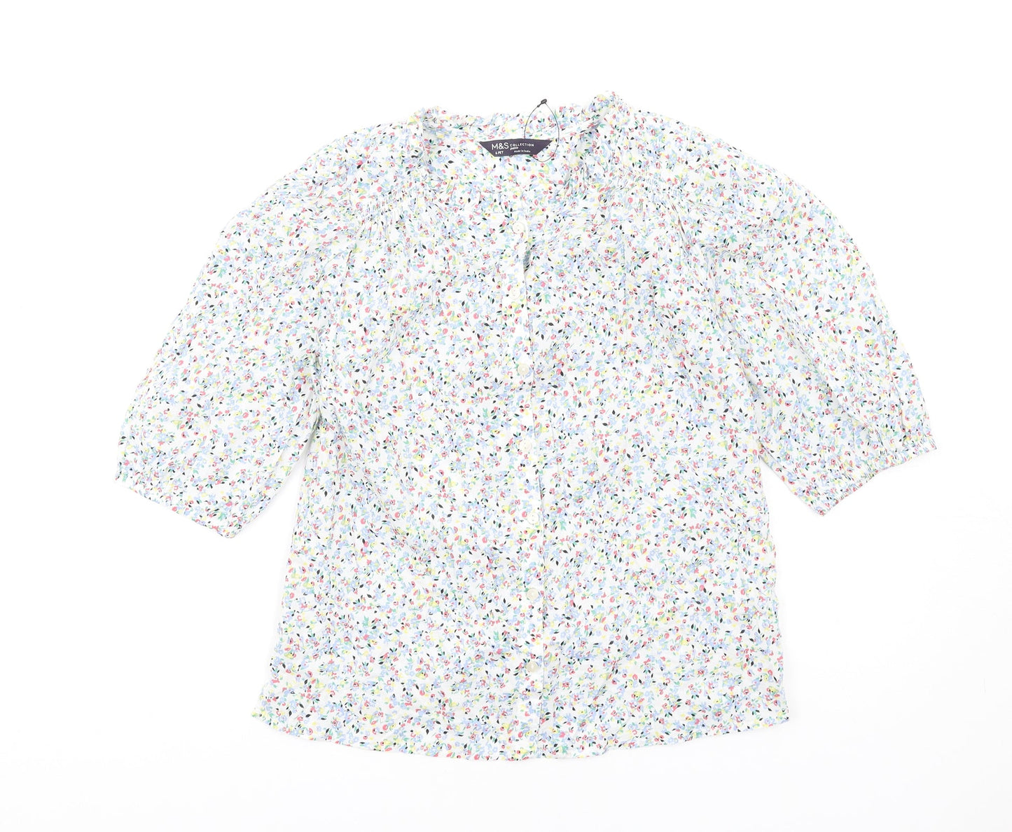 Womens UK Size 6 Marks and Spencer Multicoloured Basic T-Shirt