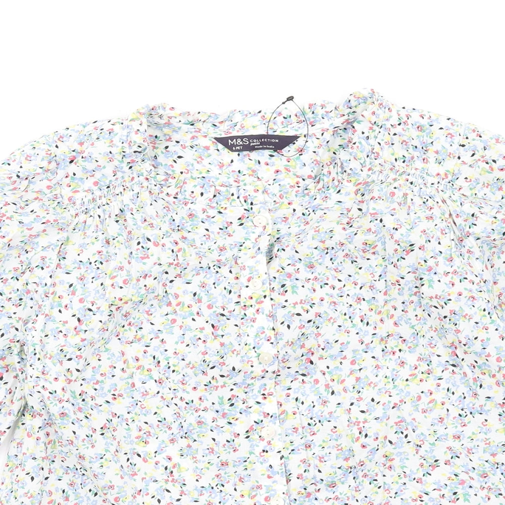 Womens UK Size 6 Marks and Spencer Multicoloured Basic T-Shirt