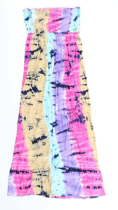 NEXT Womens Multicoloured Tie Dye Viscose A-Line Size 14 Square Neck Pullover