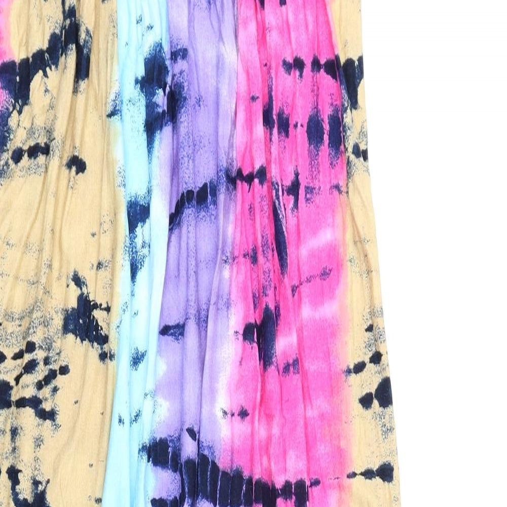 NEXT Womens Multicoloured Tie Dye Viscose A-Line Size 14 Square Neck Pullover