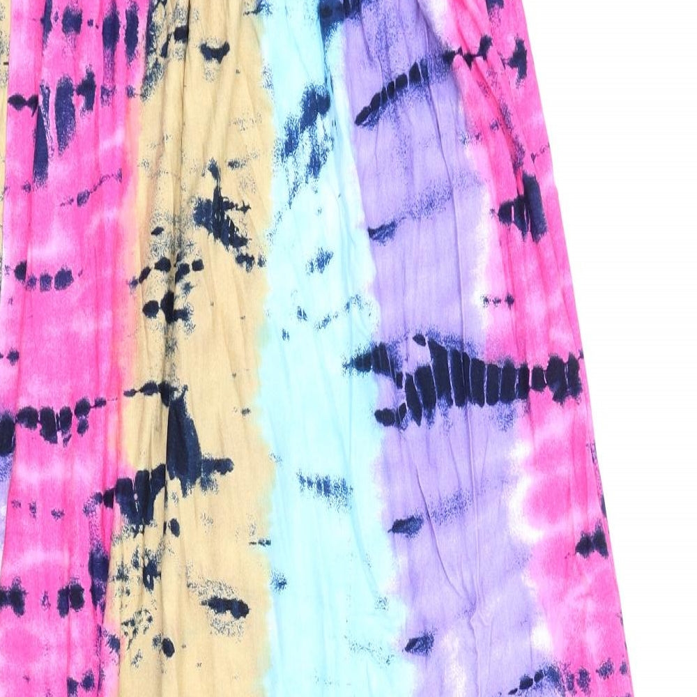 NEXT Womens Multicoloured Tie Dye Viscose A-Line Size 14 Square Neck Pullover