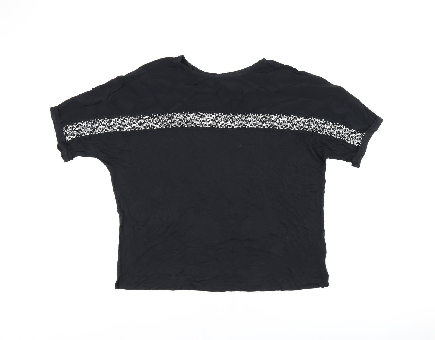 Womens UK Size 10 NEXT Black Basic T-Shirt