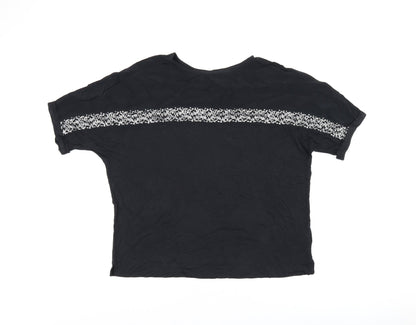 Womens UK Size 10 NEXT Black Basic T-Shirt