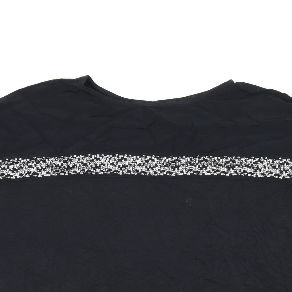 Womens UK Size 10 NEXT Black Basic T-Shirt