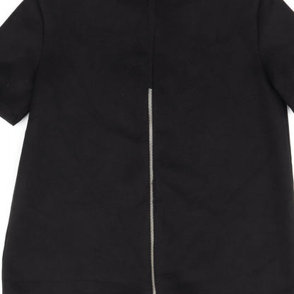 Womens UK Size S Zara Black Basic T-Shirt