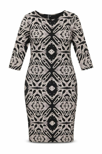 Izabel London Womens Black Tie Dye Viscose Bodycon Size 12 Round Neck Pullover