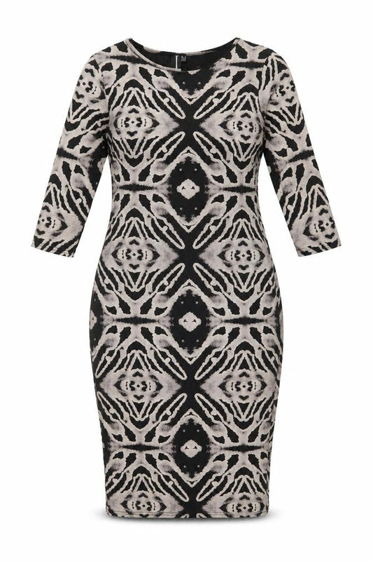 Izabel London Womens Black Tie Dye Viscose Bodycon Size 12 Round Neck Pullover