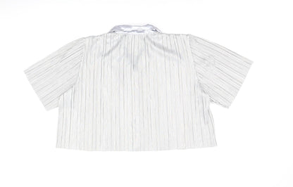 Loungeable Womens Silver Polyester Basic Button-Up Size 12 Collared