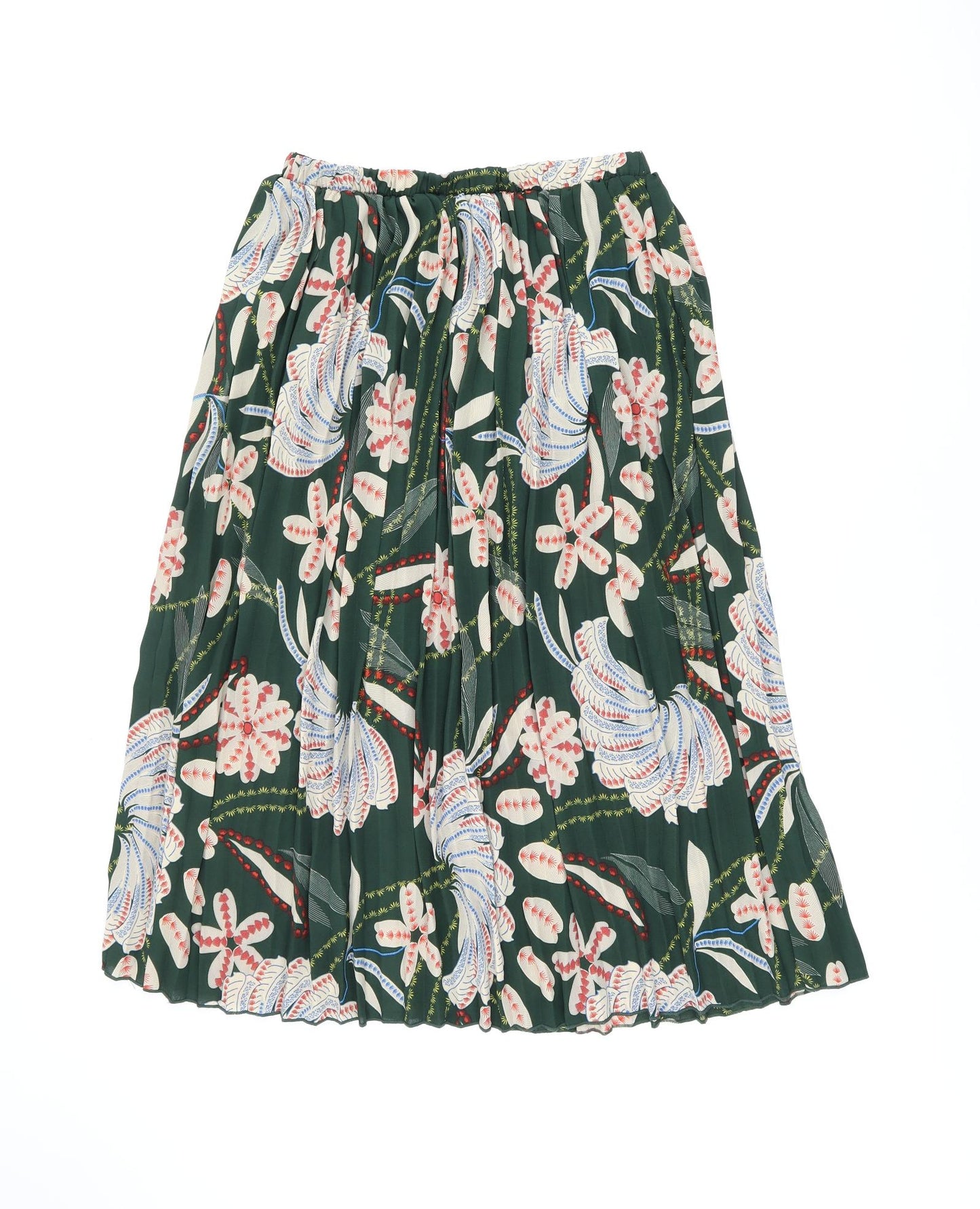 Anthony Studio Womens Green Floral Polyester Swing Skirt Size M