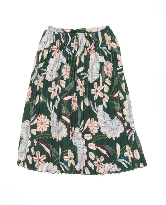 Anthony Studio Womens Green Floral Polyester Swing Skirt Size M