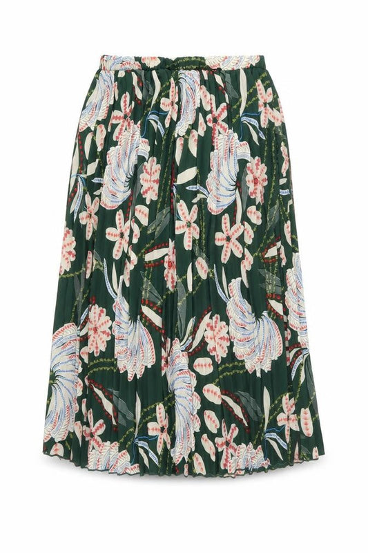 Anthony Studio Womens Green Floral Polyester Swing Skirt Size M