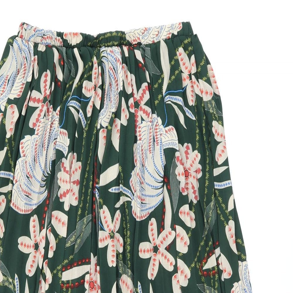 Anthony Studio Womens Green Floral Polyester Swing Skirt Size M