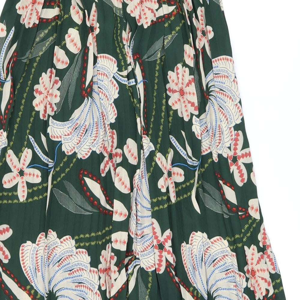 Anthony Studio Womens Green Floral Polyester Swing Skirt Size M