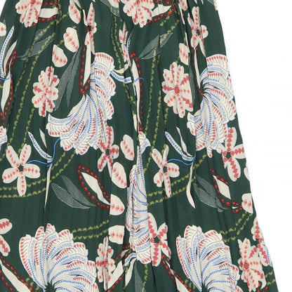 Anthony Studio Womens Green Floral Polyester Swing Skirt Size M