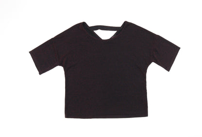 Womens UK Size 16 Simon Jeffrey Black Basic T-Shirt