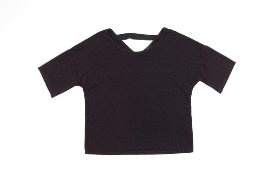 Womens UK Size 16 Simon Jeffrey Black Basic T-Shirt