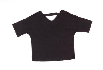 Womens UK Size 16 Simon Jeffrey Black Basic T-Shirt