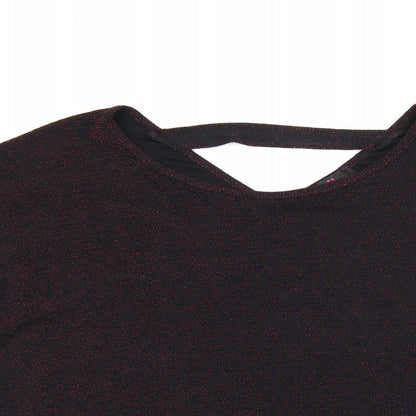 Womens UK Size 16 Simon Jeffrey Black Basic T-Shirt