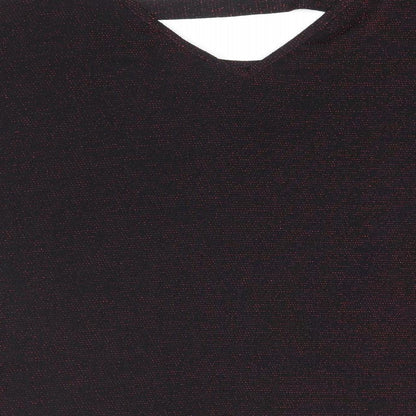 Womens UK Size 16 Simon Jeffrey Black Basic T-Shirt