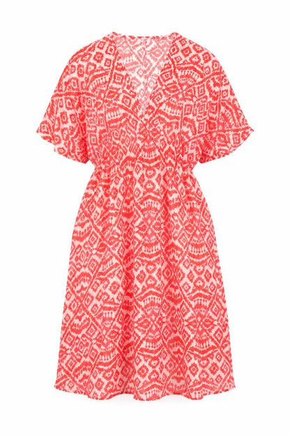 Hello Summer Womens Red Geometric Polyester Cover Up Size 10