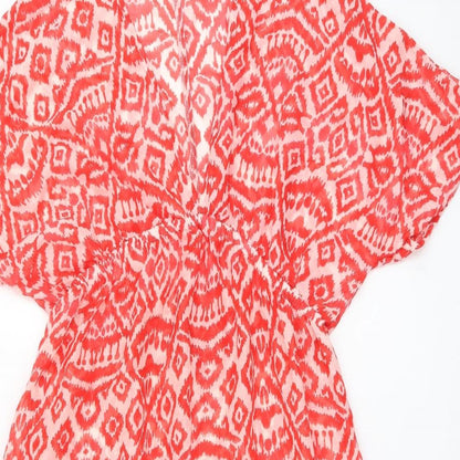 Hello Summer Womens Red Geometric Polyester Cover Up Size 10