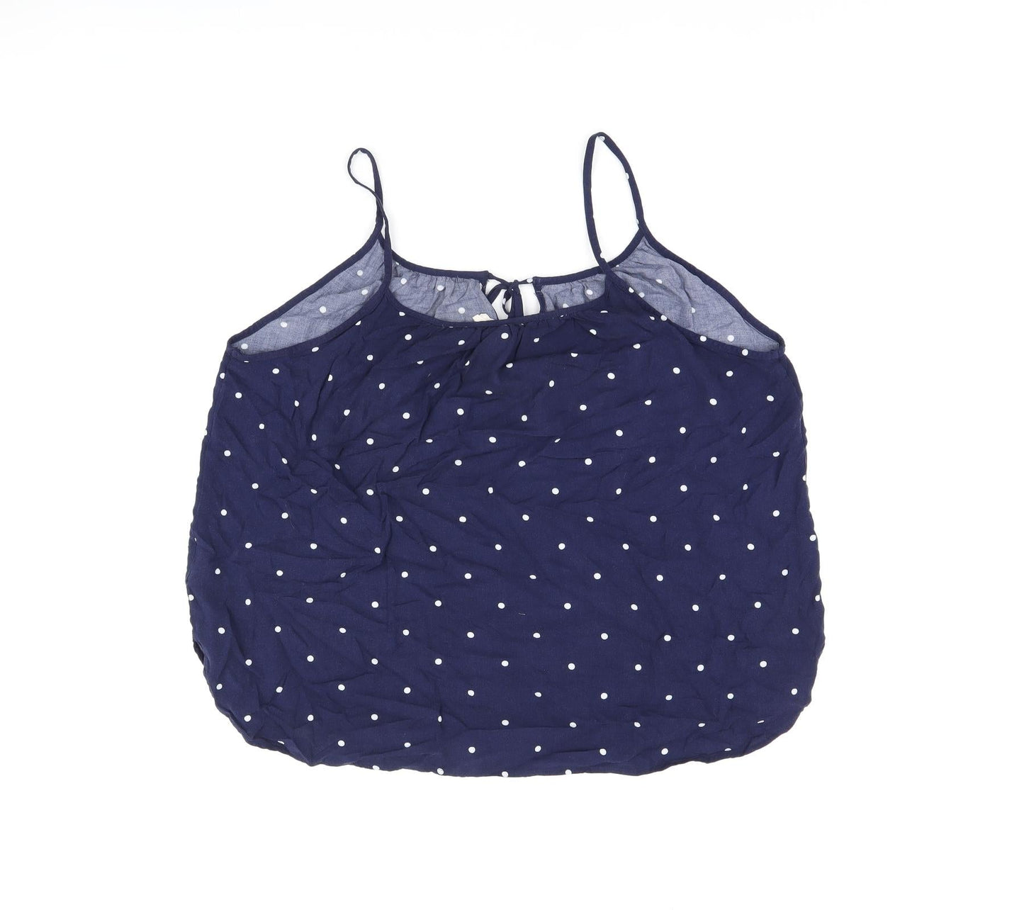 L.O.G.G Womens Blue Polka Dot Viscose Camisole T-Shirt Size 10 Scoop Neck