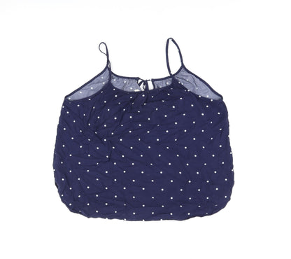L.O.G.G Womens Blue Polka Dot Viscose Camisole T-Shirt Size 10 Scoop Neck